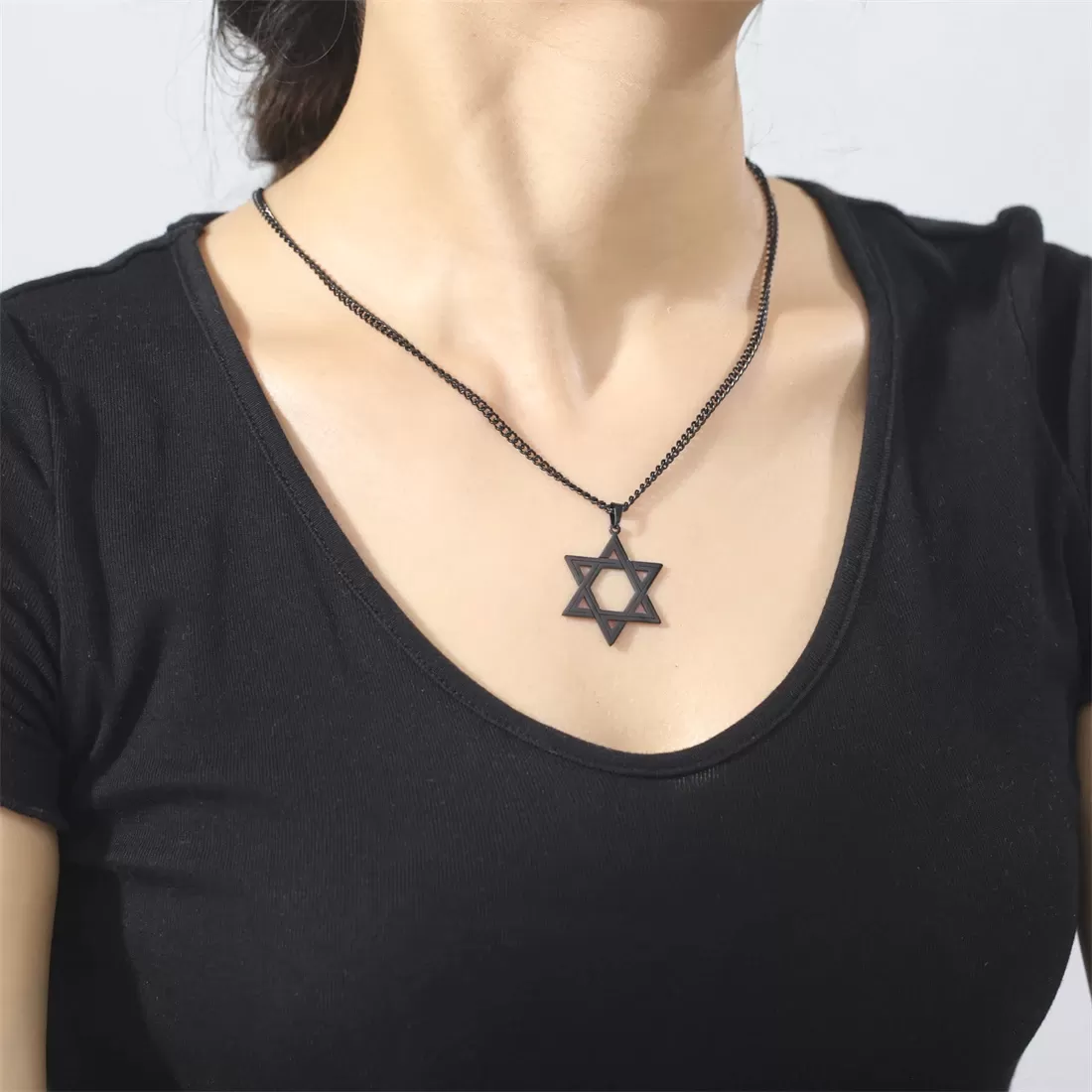 תליון מגן דוד מפלדת אל חלד - קלאסי ואלגנטי - תמונה 5