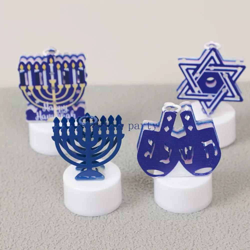 מנורת LED מתכתית לחנוכה - סט של 4 - תמונה 3