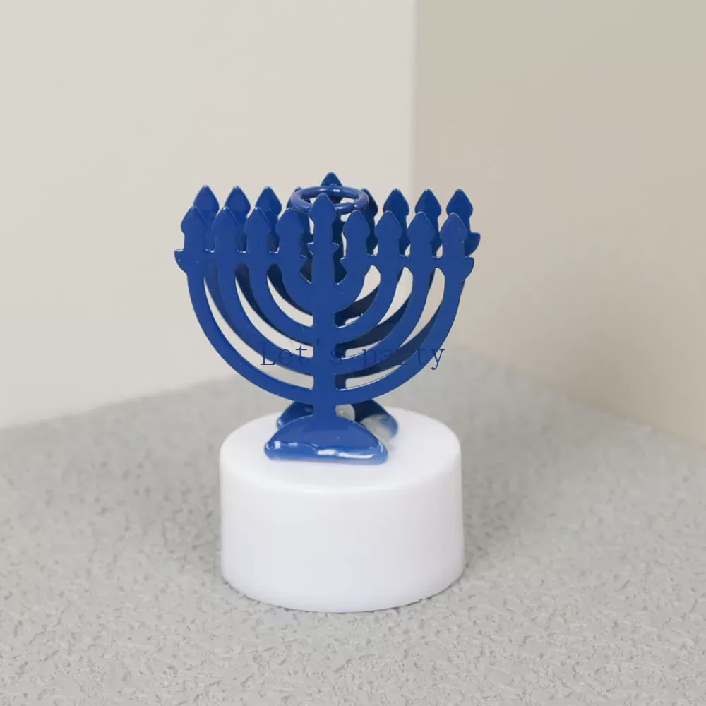 מנורת LED מתכתית לחנוכה - סט של 4 - תמונה 5