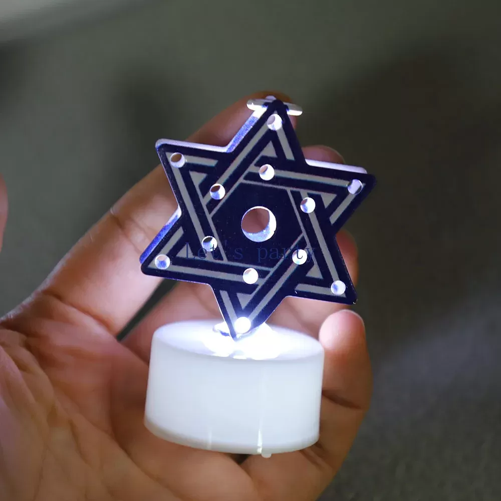 מנורת LED מתכתית לחנוכה - סט של 4 - תמונה 6