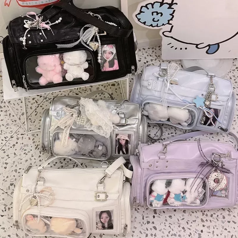 תיק צד שקוף עם כיסים בסגנון יפני - תמונה 5