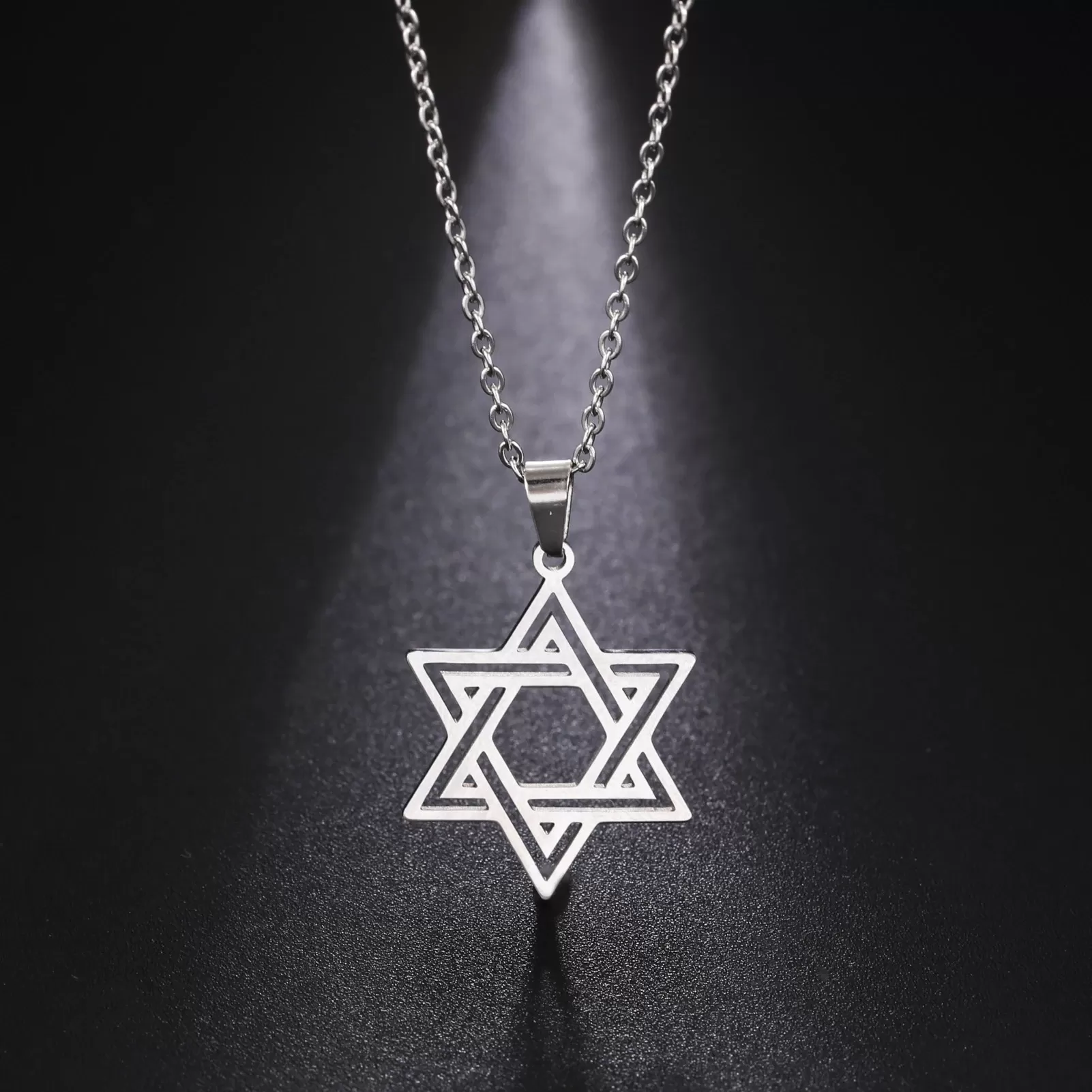 תליון מגן דוד ממתכת עם שרשרת הקסגרם - תמונה 3