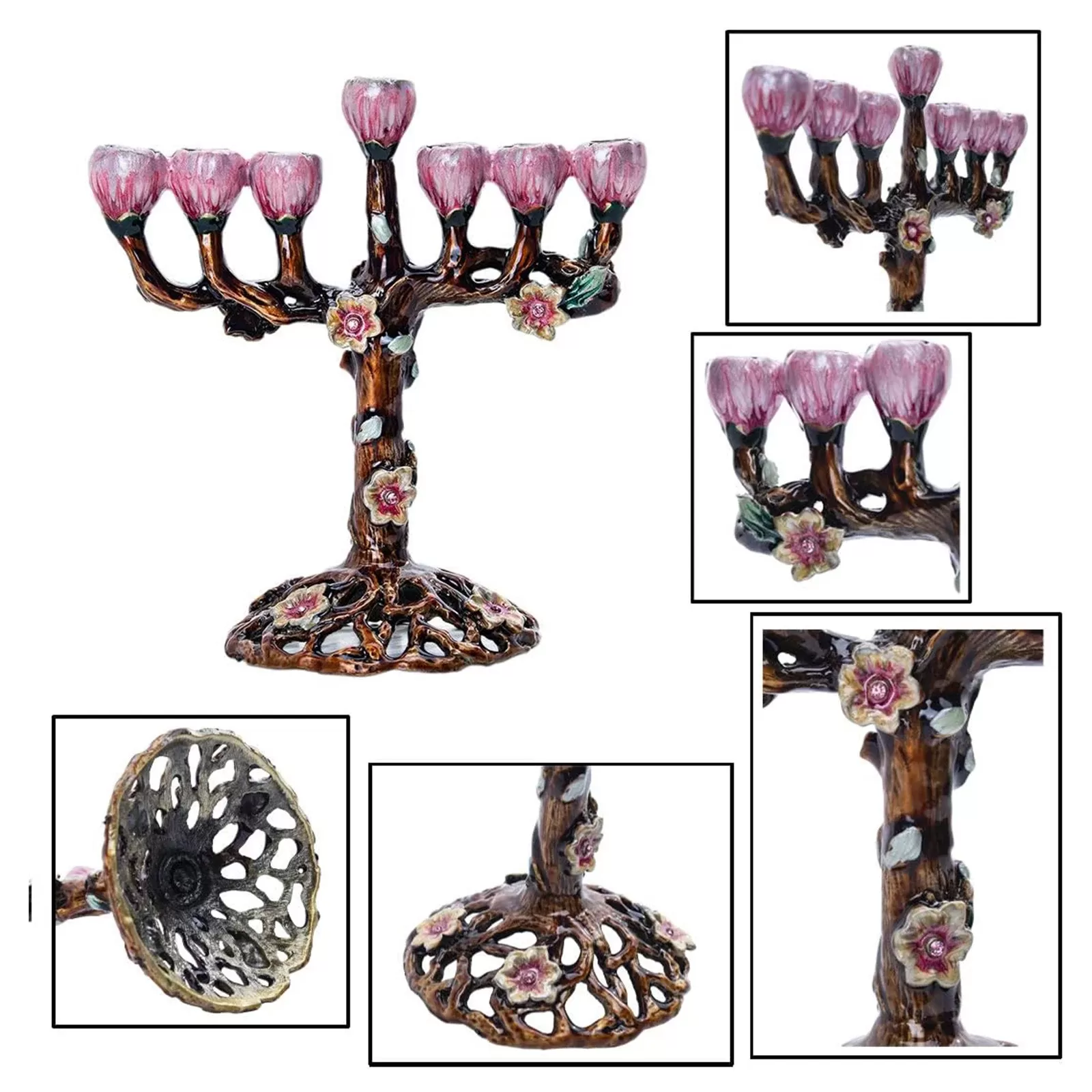מעמד נרות 7 ענפים לחנוכה ולחגיגות - תמונה 5