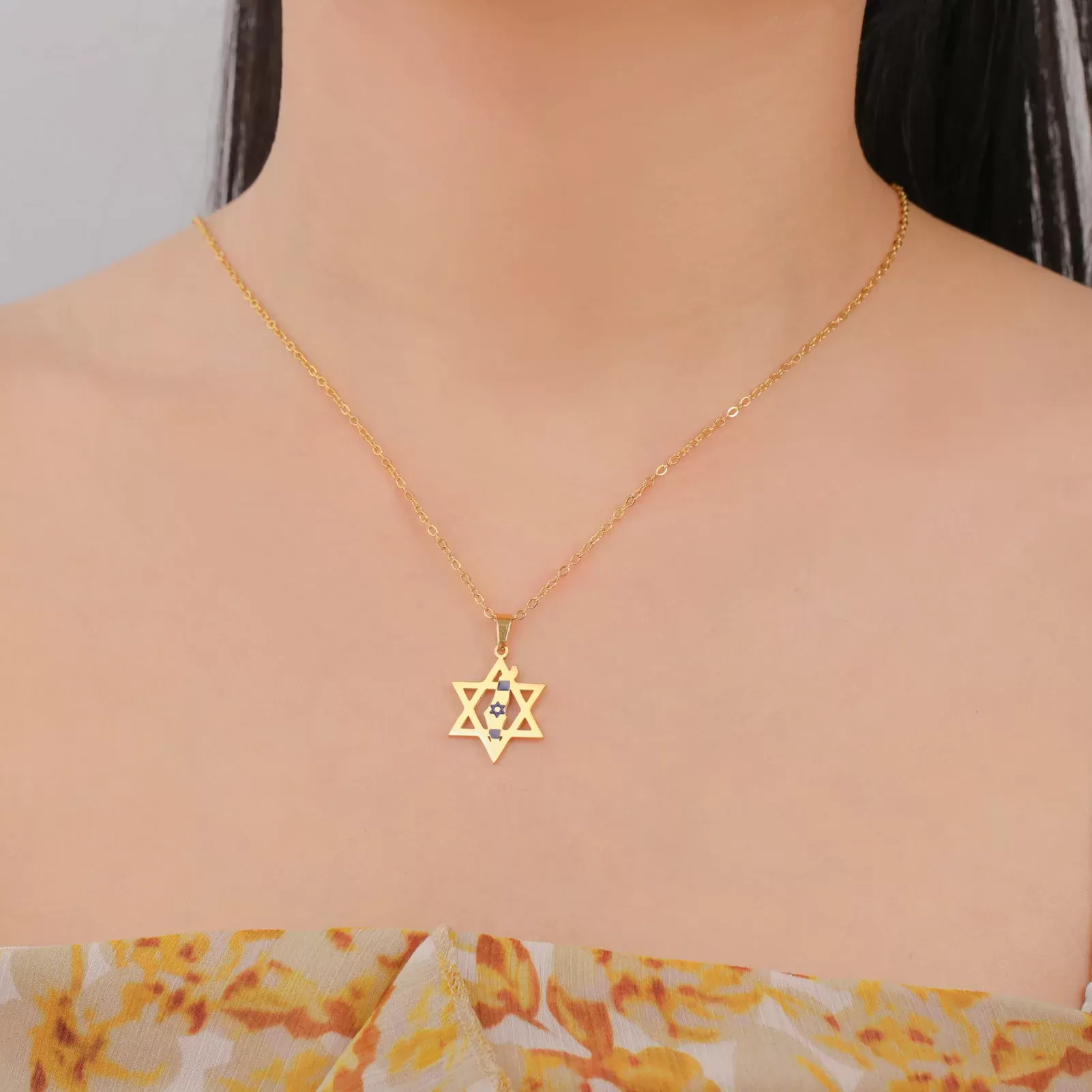 תליון מגן דוד עם מפה - מתנה מושלמת - תמונה 3