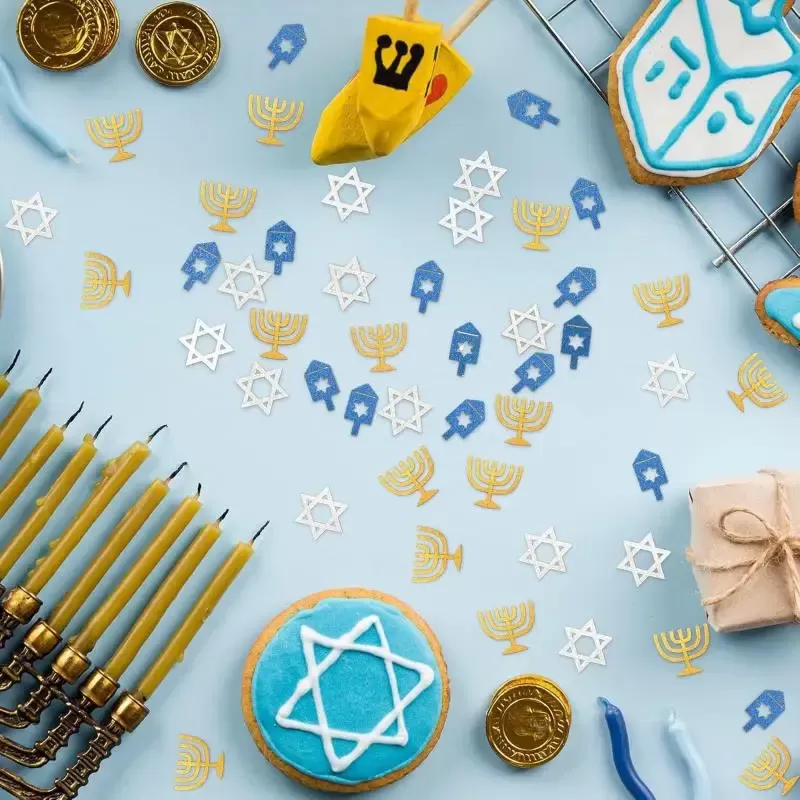 קונפטי כוכבים לחנוכה - 100 יחידות - תמונה 2