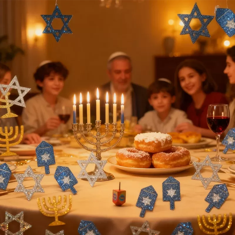 קונפטי כוכבים לחנוכה - 100 יחידות - תמונה 4