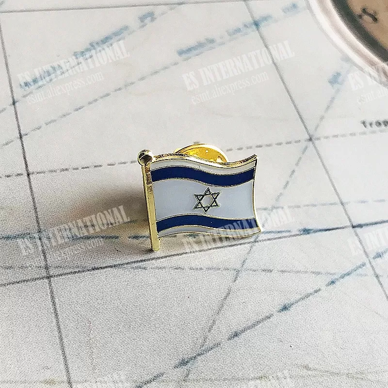 סיכת דגל ישראל מקריסטל עם אמייל - תמונה 2