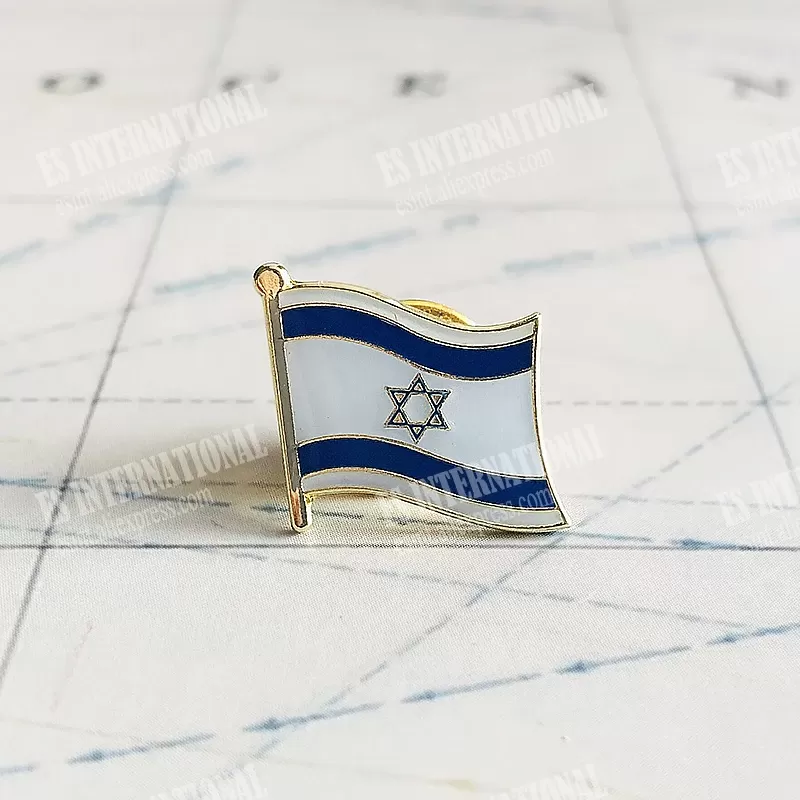 סיכת דגל ישראל מקריסטל עם אמייל