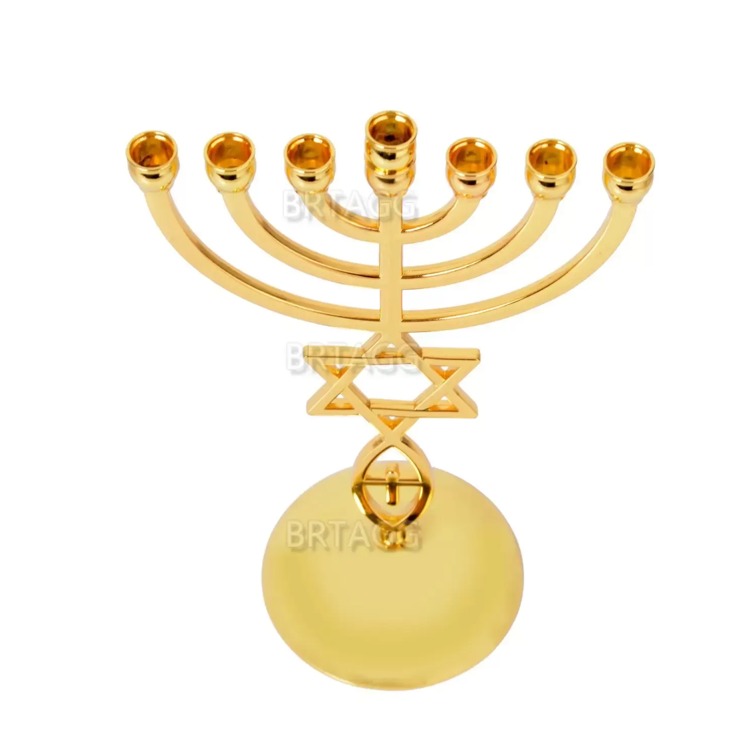 מנורת שבת 7 קנים עם חמסה ומגן דוד - תמונה 4