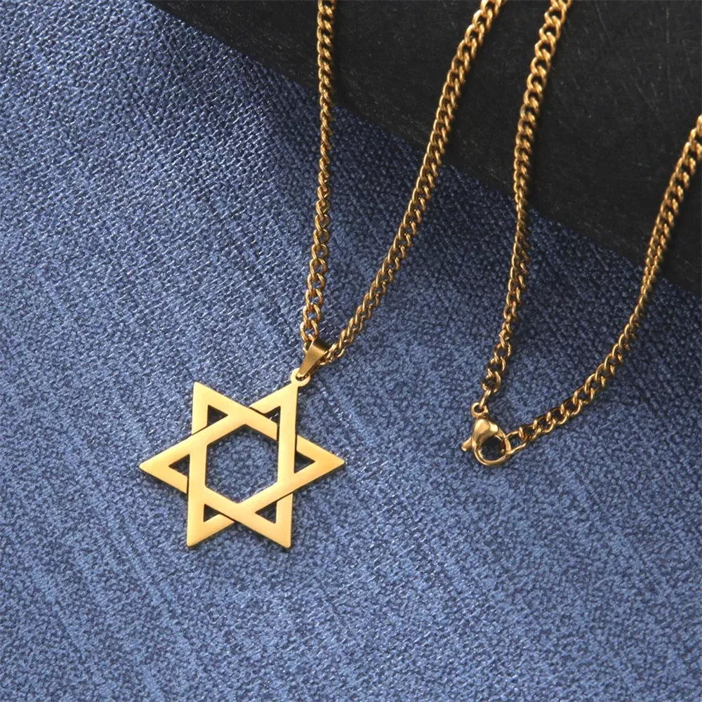 תליון מגן דוד לגברים בצבע זהב - תמונה 6