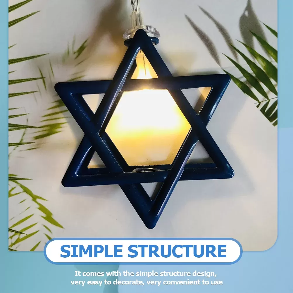 אורות חנוכה כוכב שש-פינות - תמונה 3