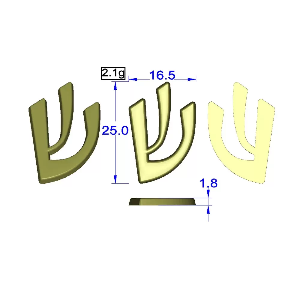 שין מתכת למזוזה בעיצוב זהב צהוב - תמונה 5