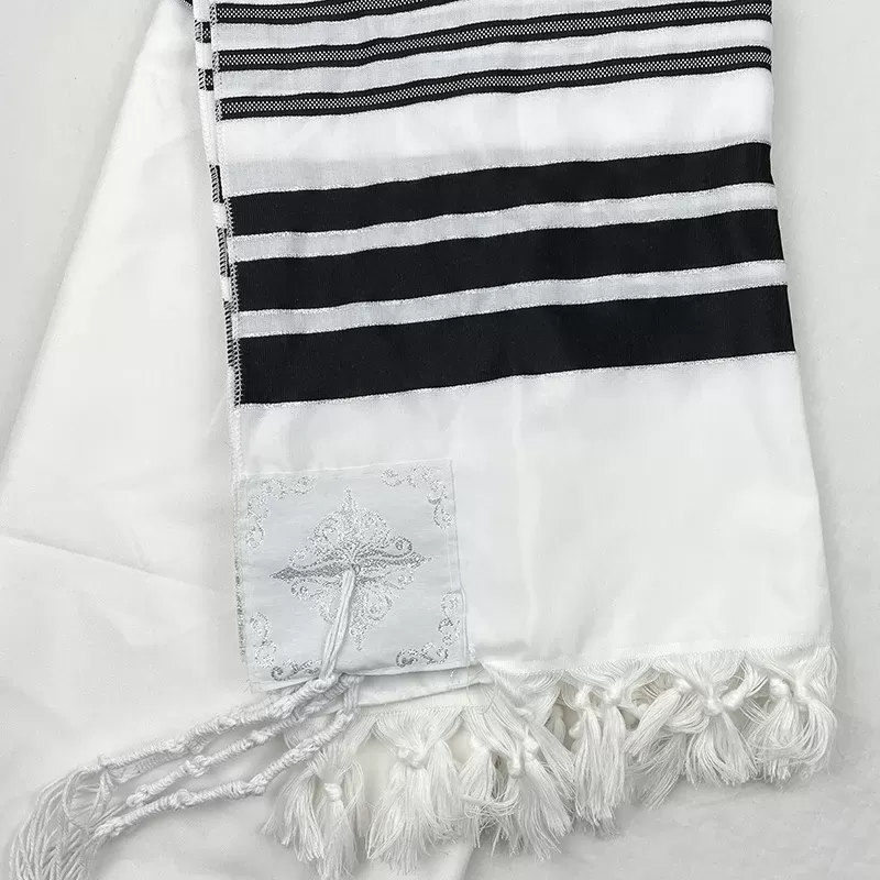 טלית תפילה יהודית עם ברכה בעברית - תמונה 3