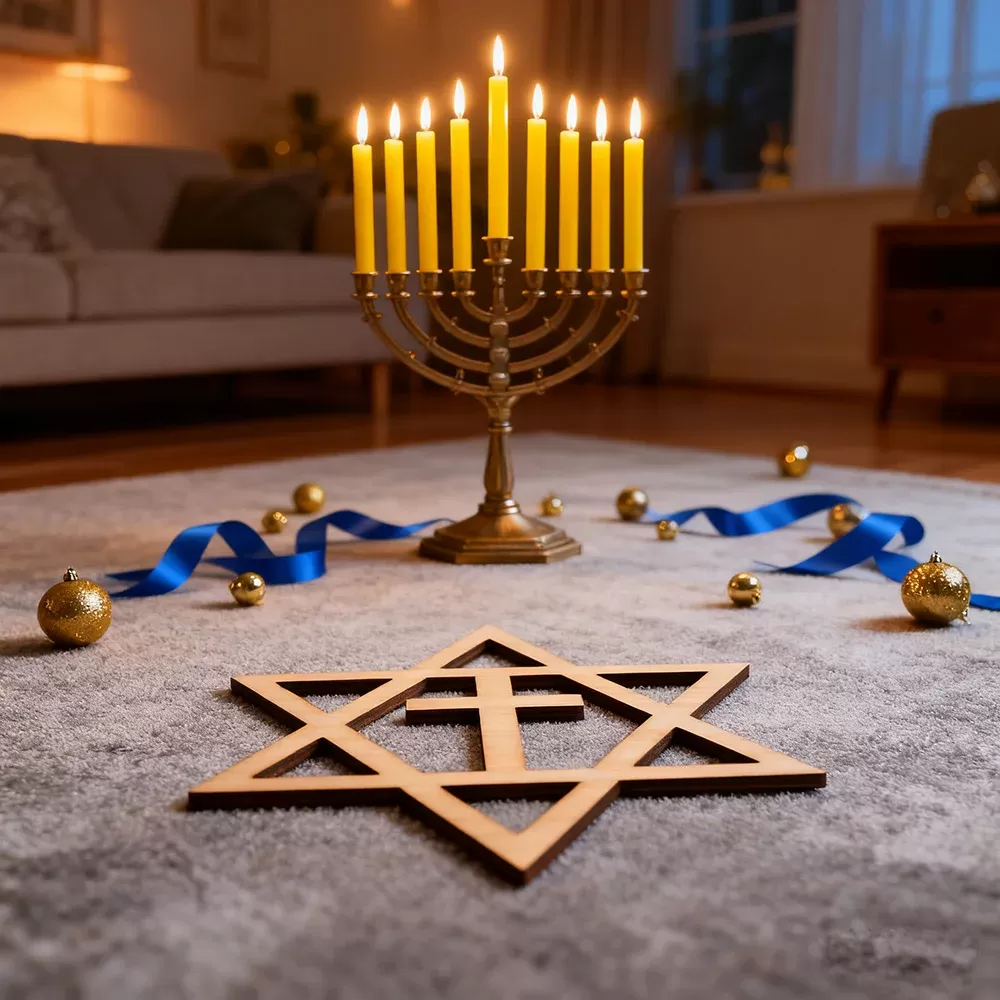 קישוטי חנוכה - מגן דוד עם צלב - תמונה 2