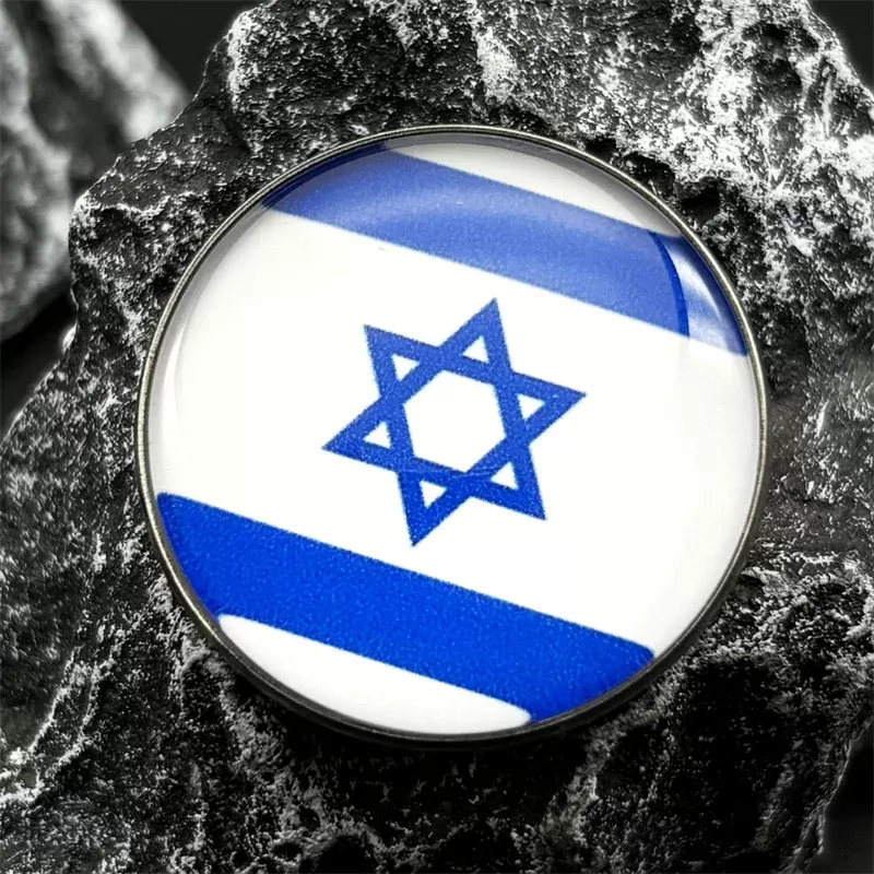 סיכה עגולה עם דגל ישראל וכוכב דוד - תמונה 5
