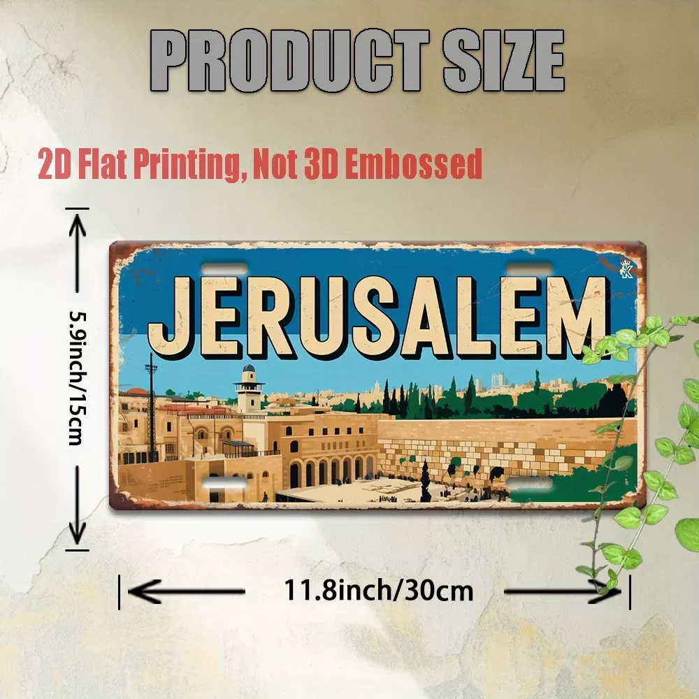 שלט מתכת היסטורי של הכותל המערבי - תמונה 2