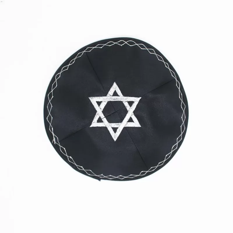 כיפה יהודית עם מגן דוד - מסורת וסטייל - תמונה 2