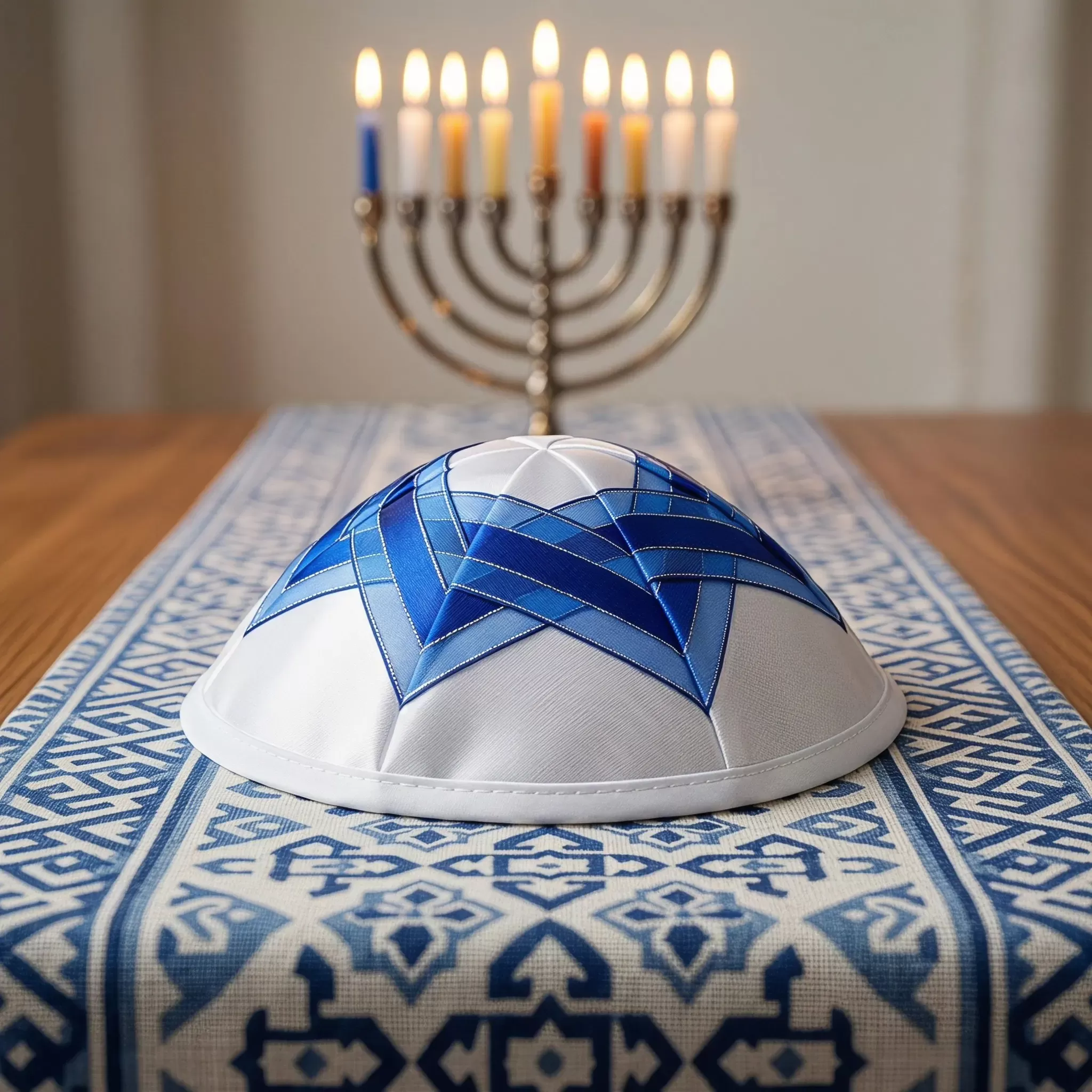 כיפה יהודית עם מגן דוד - תמונה 6