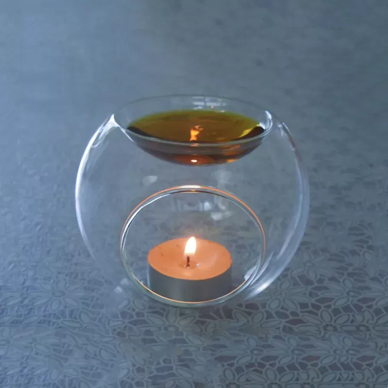 מבער קטורת מזכוכית פירקס בעבודת יד - תמונה 2