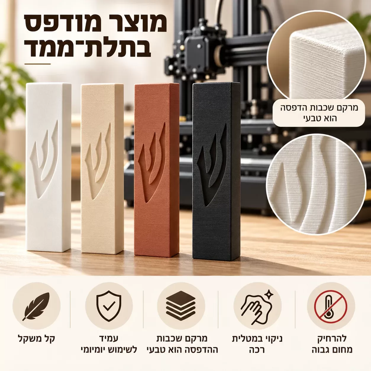 בית מזוזה מודרני עם טקסטורת עץ - תמונה 2